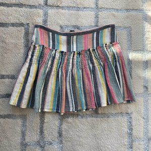 Flare mini skirt-striped-S